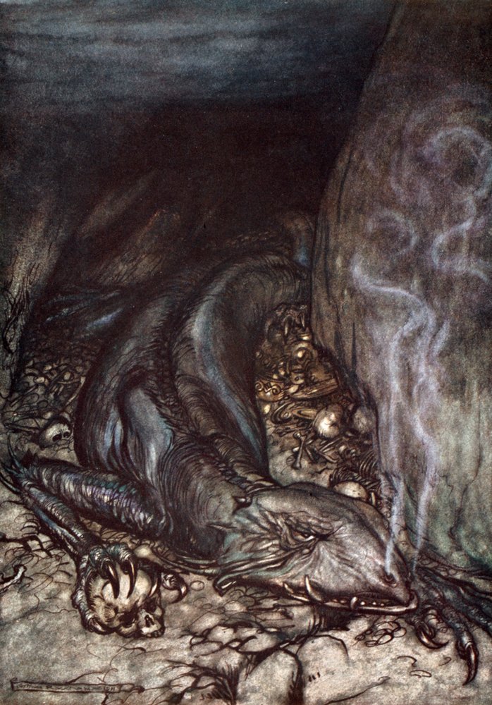 In Dragon's Form Fafner Now Watches the Hoard