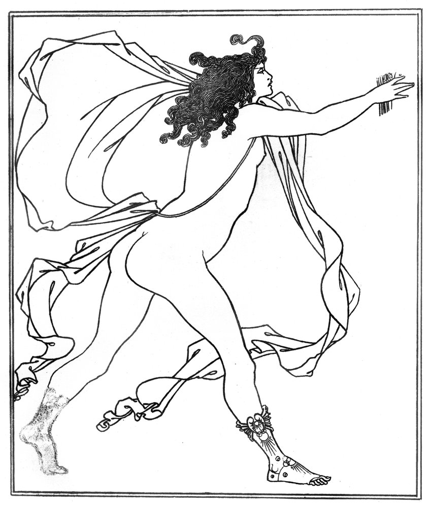 Apollo pursuing Daphne by Aubrey Beardsley: Fine art print