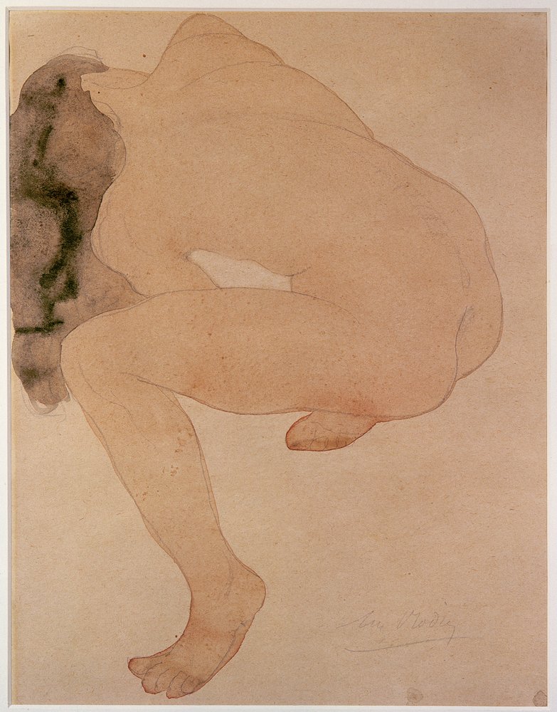 Seated Nude Bending Over by Auguste Rodin