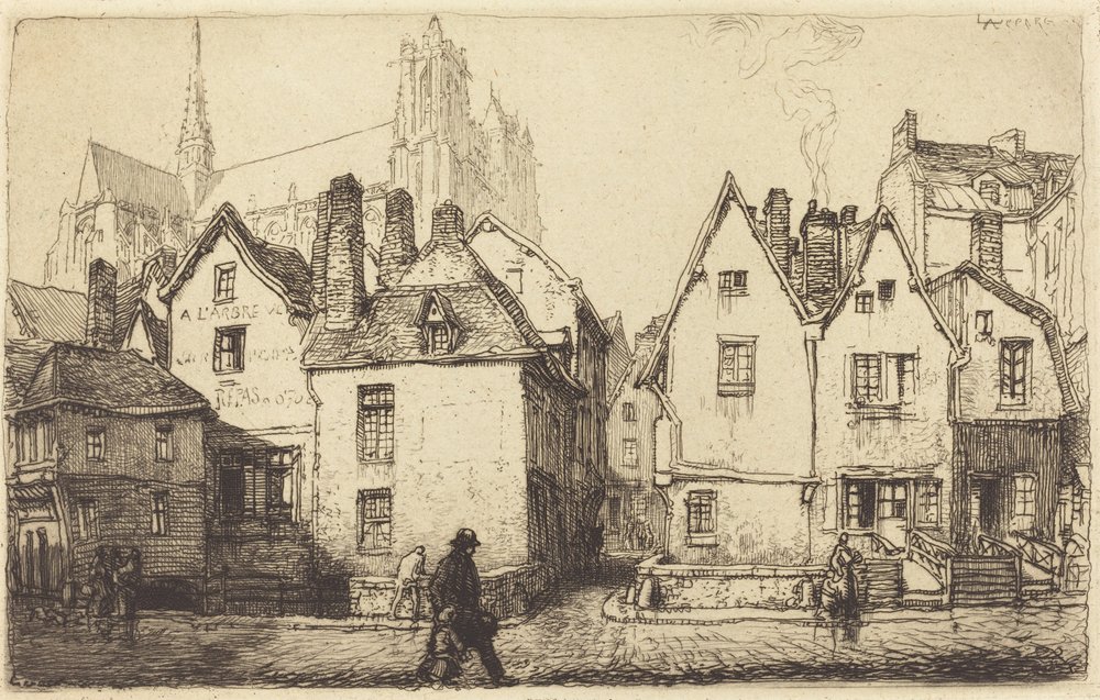 Old Houses at Amiens by Auguste Lepere