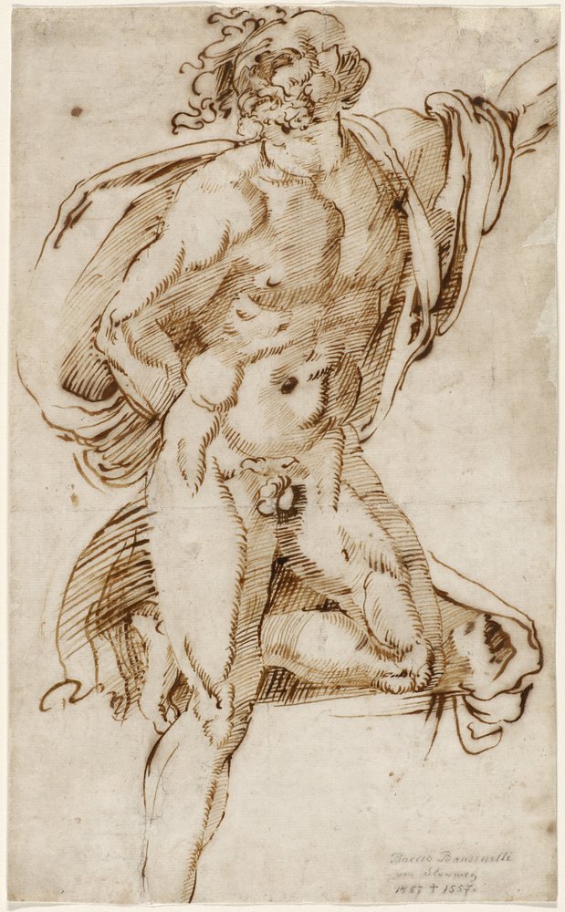 Male Nude Who Leans on One Knee in a Contrapposto Pose