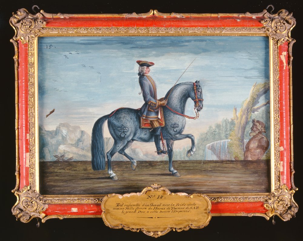 No. 15 Mille Fleurs a Horse of the Spanish Riding School, Performing a Trot