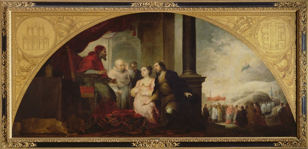 The Story of the Foundation of Santa Maria Maggiore in Rome: The Patrician Reveals his Dream to the Pope, c.1662-65 by Bartolomé Esteban Murillo