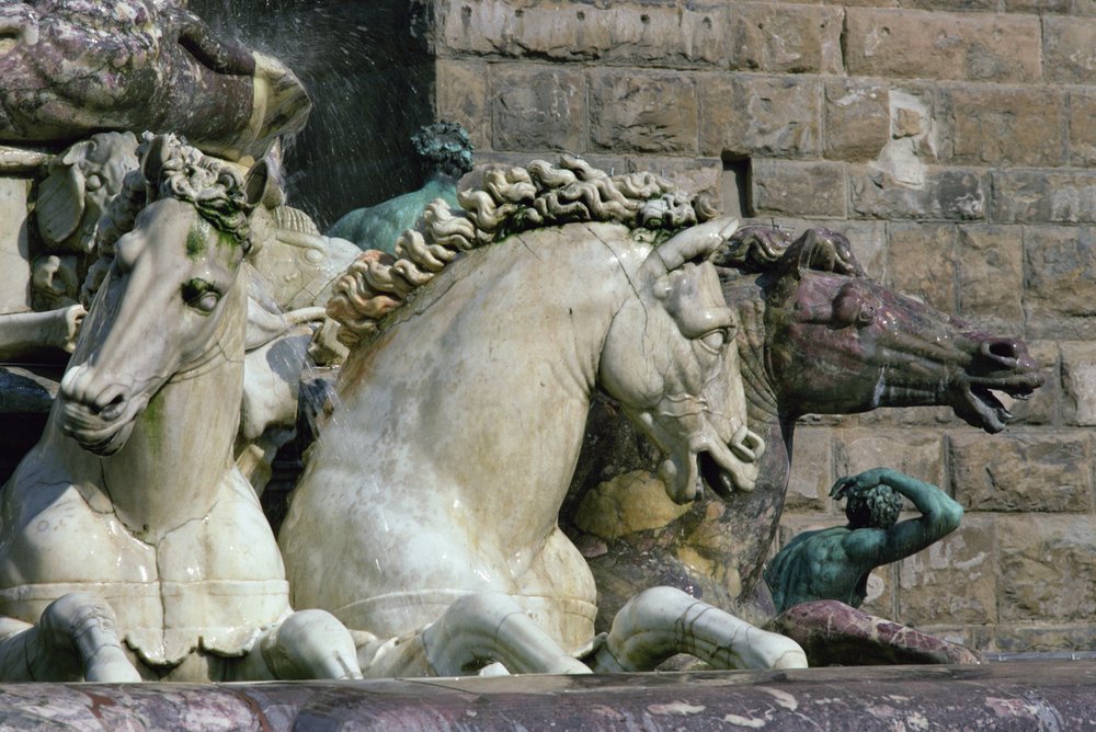 Detail from the Neptune Fountain, Depicting Two Sea-Horses (detail)