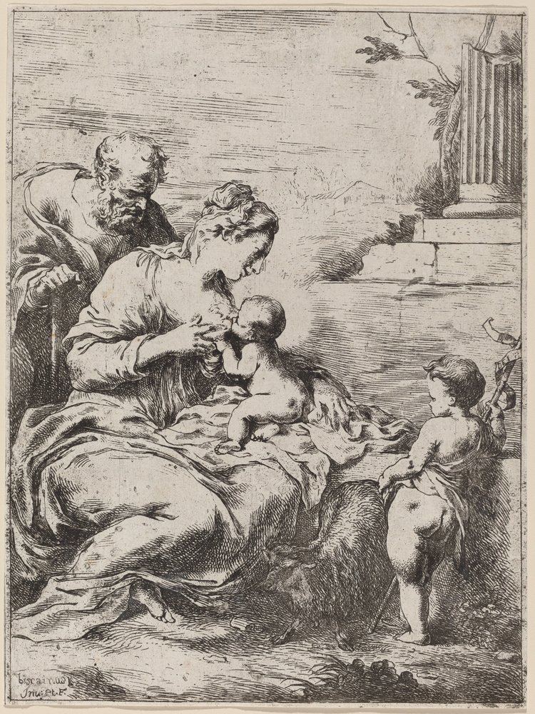 The Holy Family with Saint John by Bartolomeo Biscaino