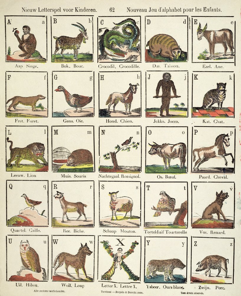 Franco-Flemish alphabet by Belgian School: Fine art print