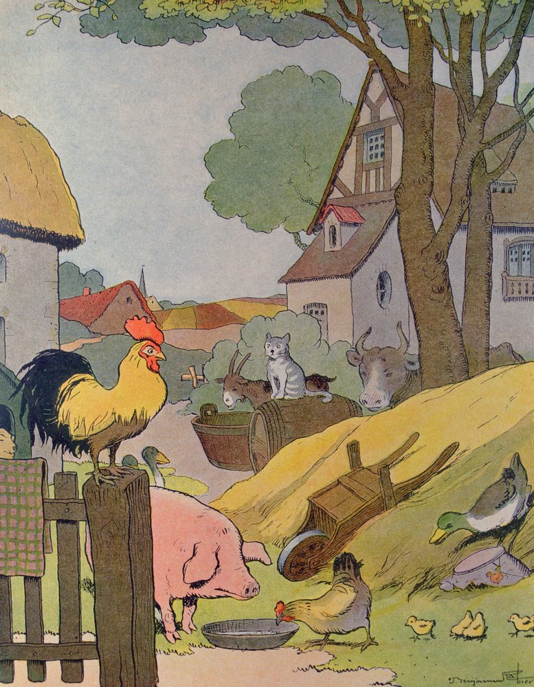 The Farm Yard, illustration from 'Le Buffon de Benjamin Rabier ...
