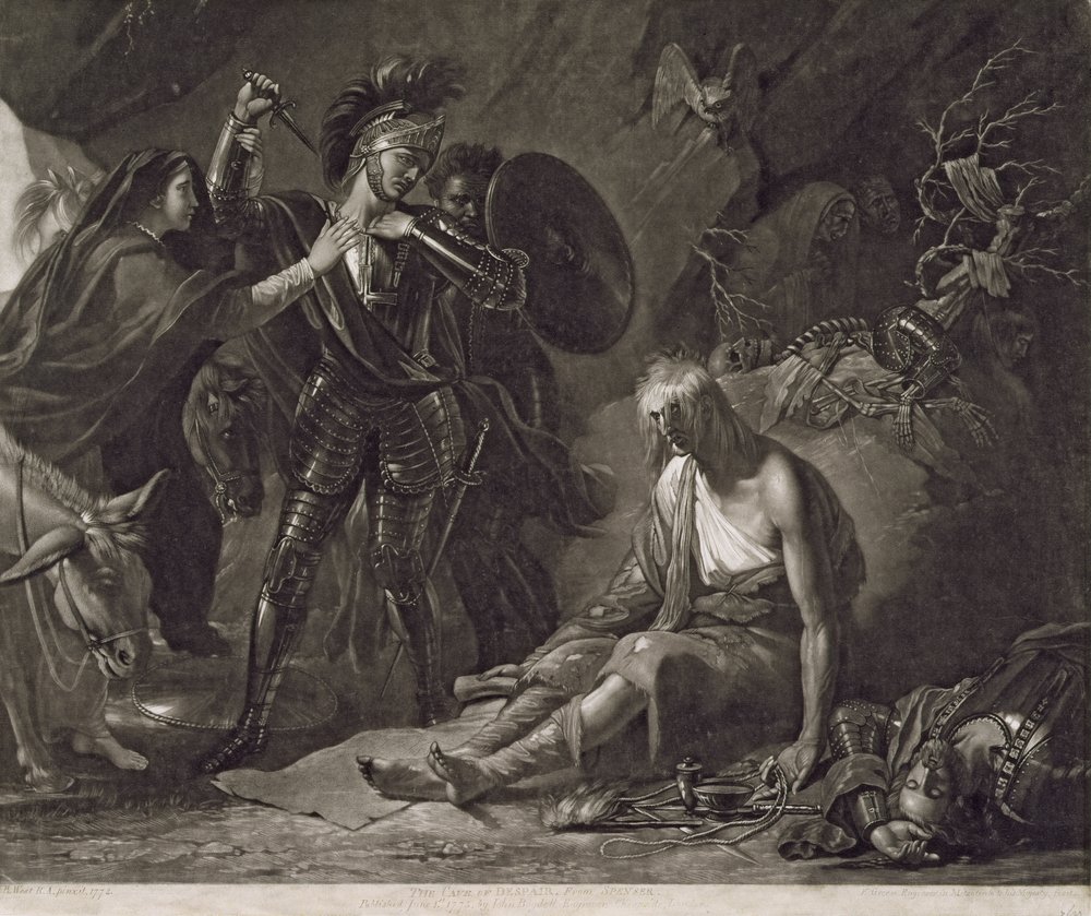 The Cave of Despair, from Spenser, engraved by Valentine Green
