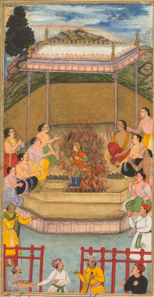 Yaja and Upayaja perform a sacrifice for the emergence of ...