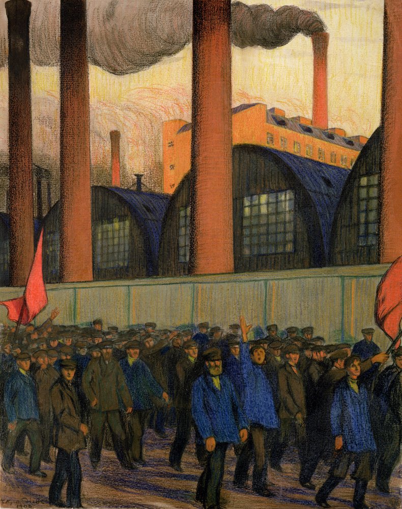 Strike by Boris Mikhailovich Kustodiev