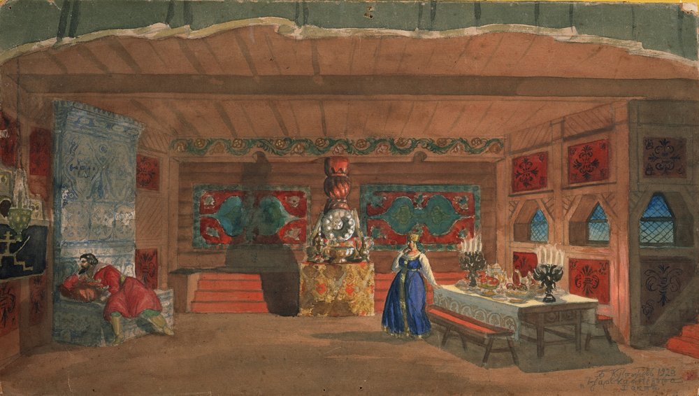 Stage Design for the Opera The Tsar's Bride by N. Rimsky-Korsakov