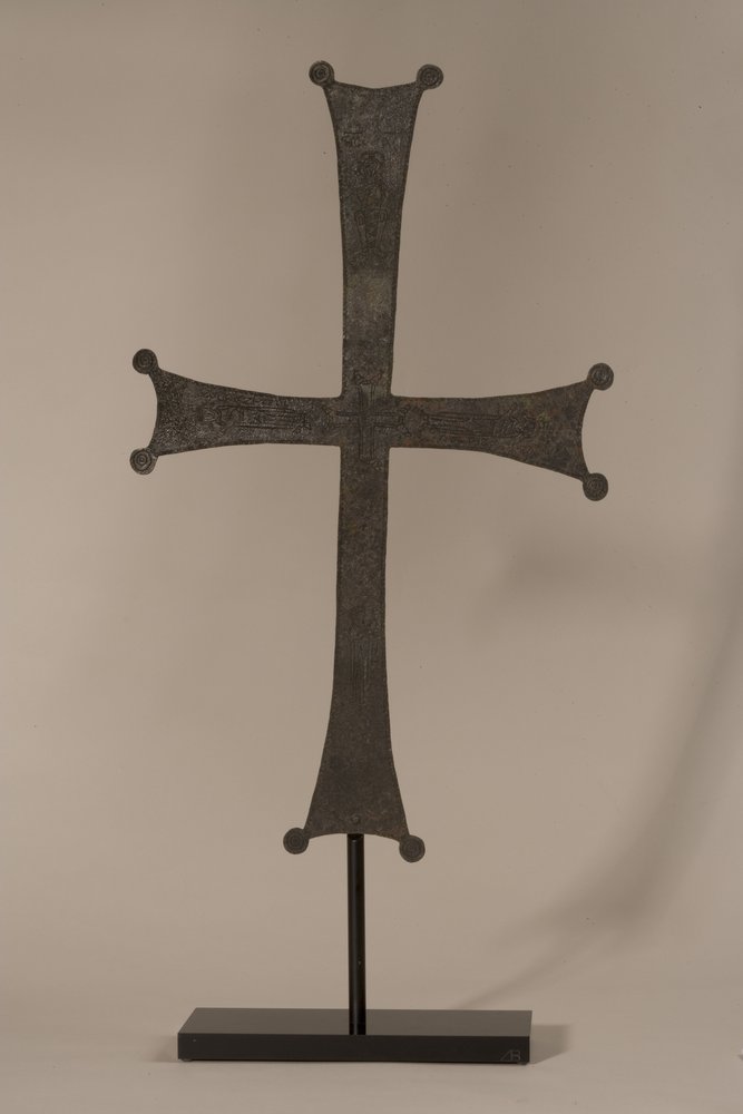 Processional cross with incised inscription by Byzantine