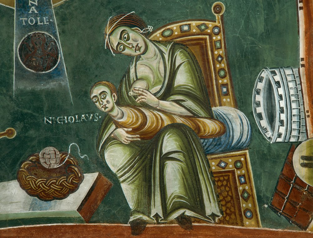 Saint Nicholas refusing his mother