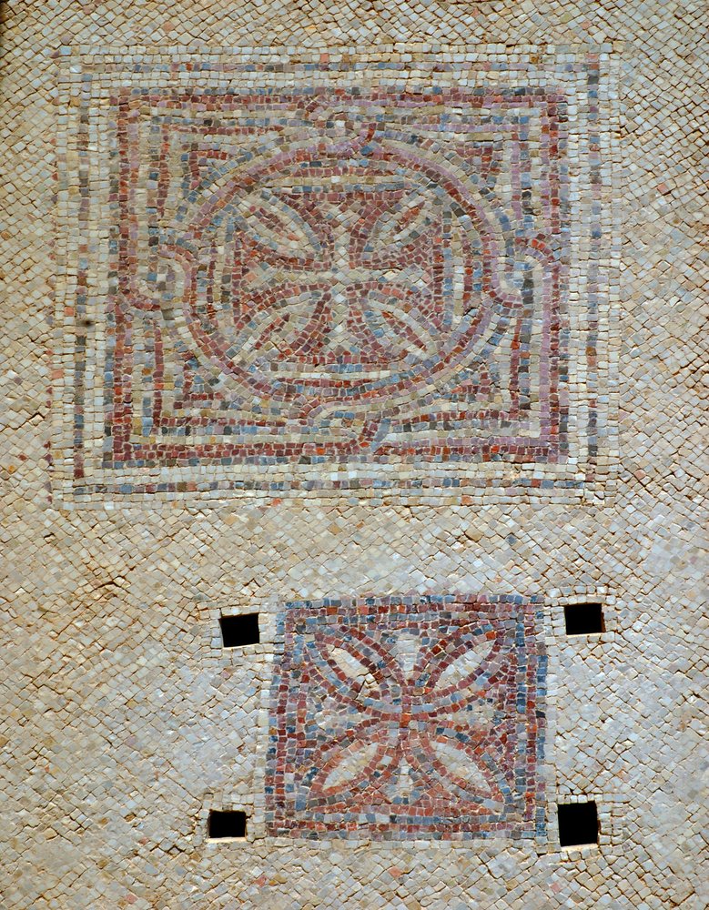 Detail of Crosses from the Mosaic Floor of the Byzantine Church in ...