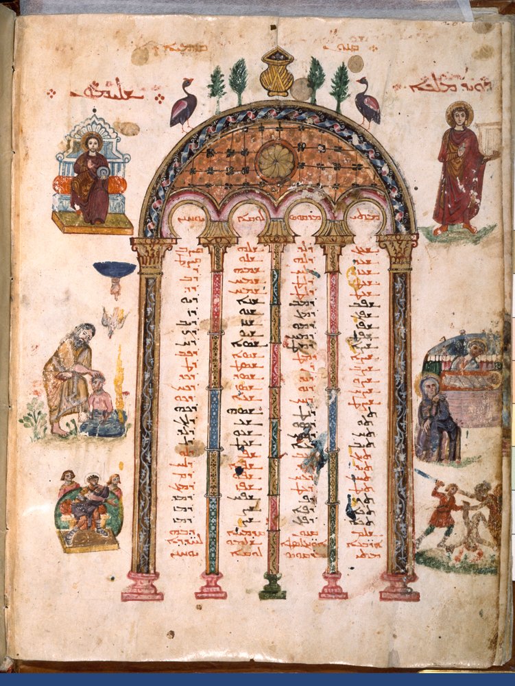 Canon tables, from the Rabula Gospels, 586 AD
