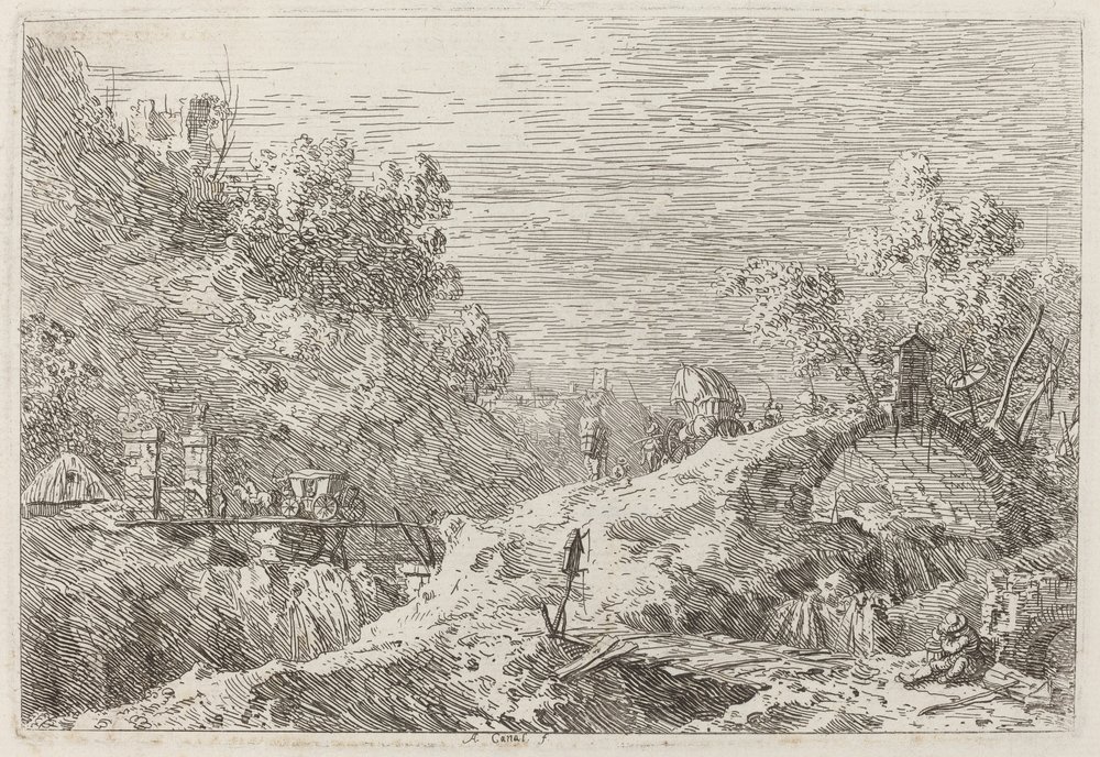 Mountain Landscape with Five Bridges by Canaletto