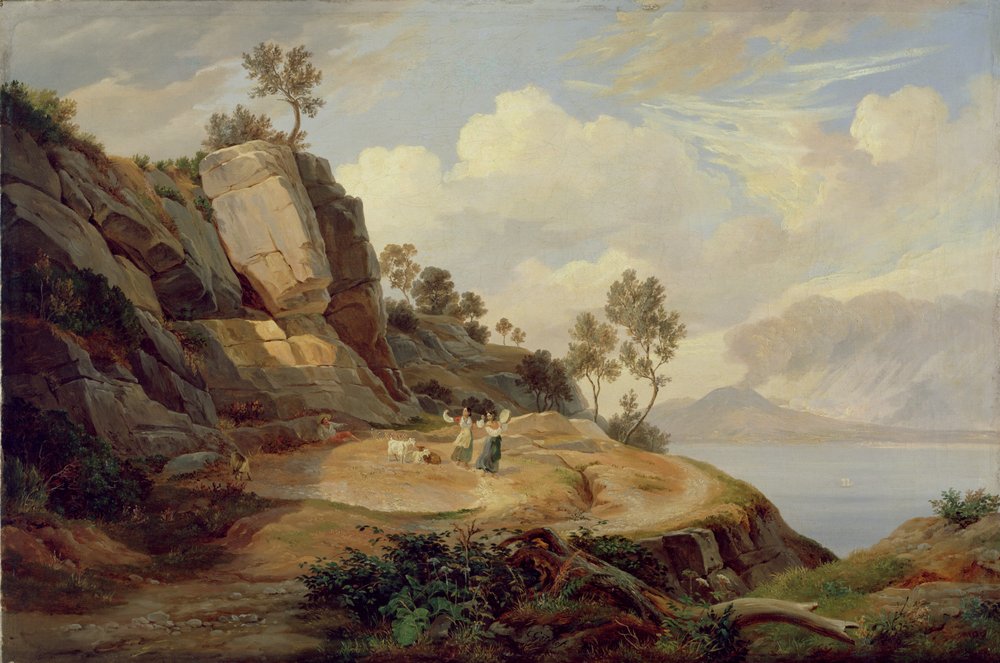 Landscape in Italy by Carl Wilhelm Goetzloff