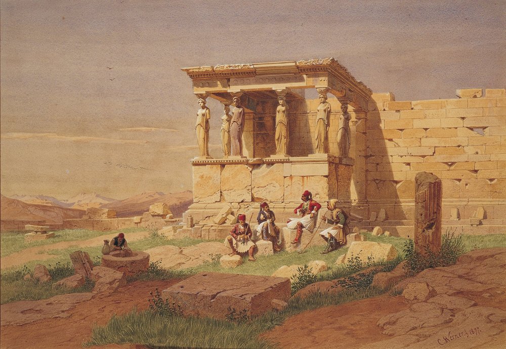 The Erechtheion. The Porch of the Caryatids, 1877 by Carl Friedrich Heinrich Werner