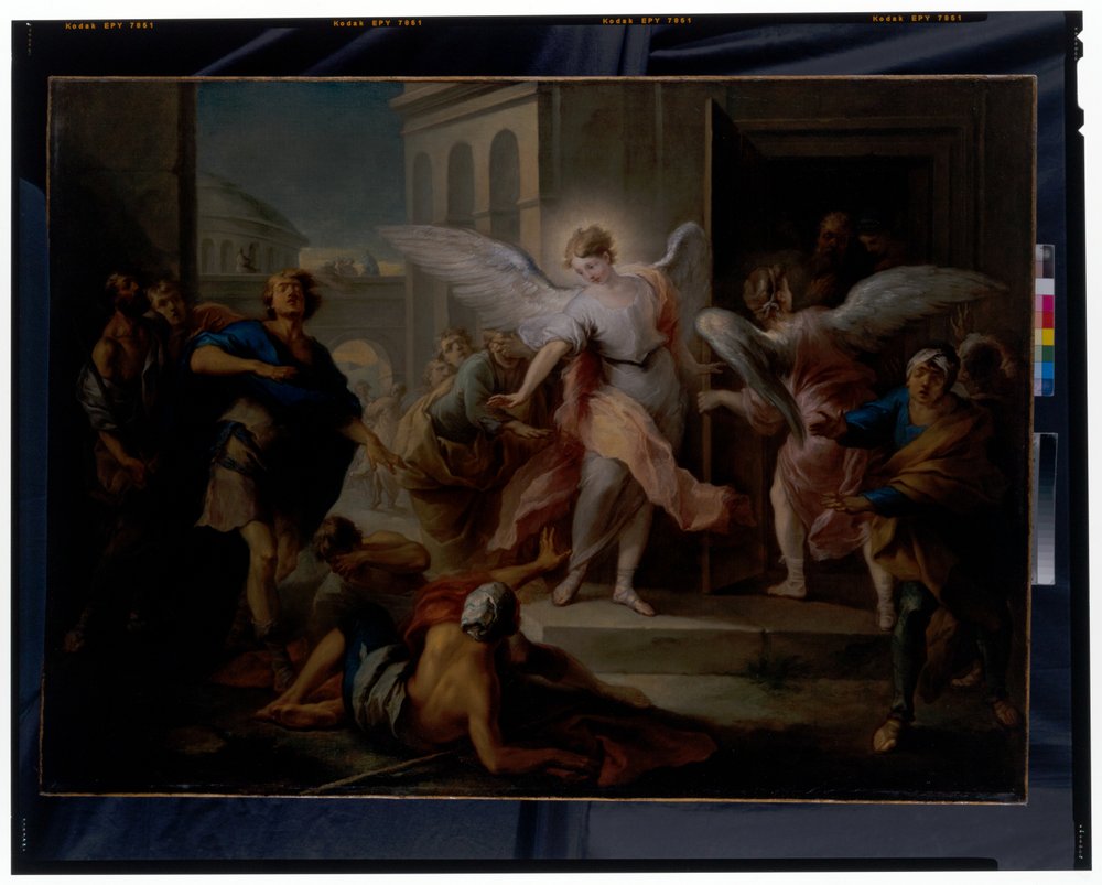 The Blinding of the Inhabitants of Sodom by Carle van Loo