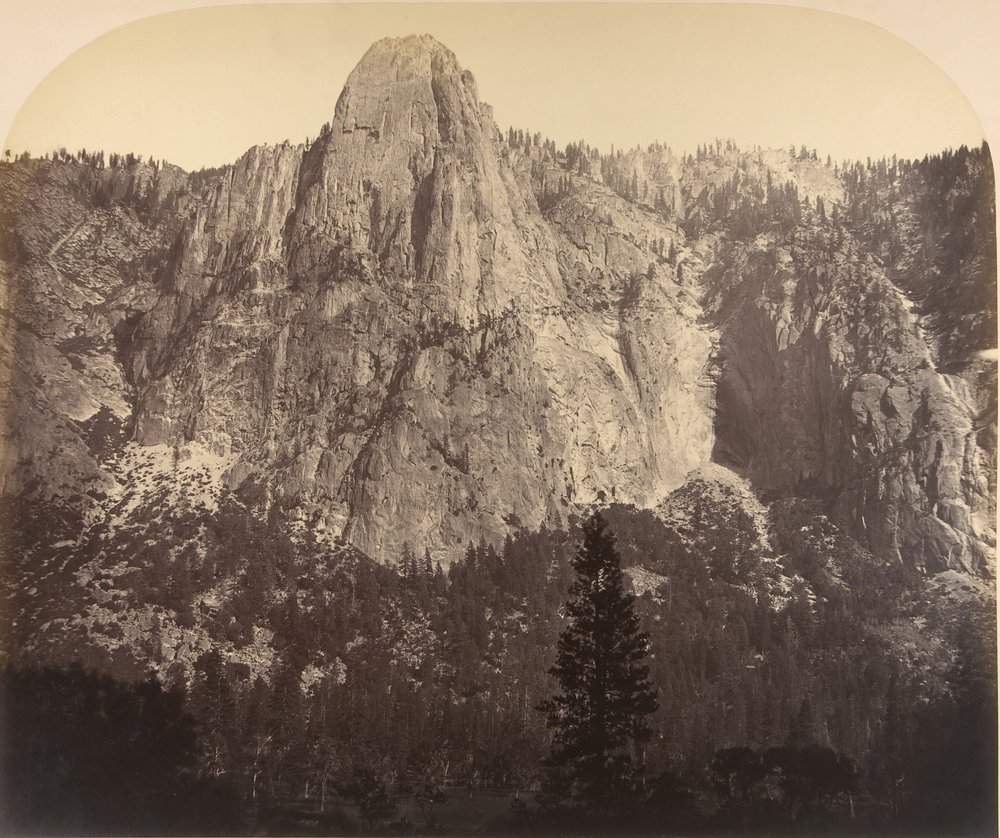 Sentinel. Front View: 3270 Feet., 1861 by Carleton Emmons Watkins