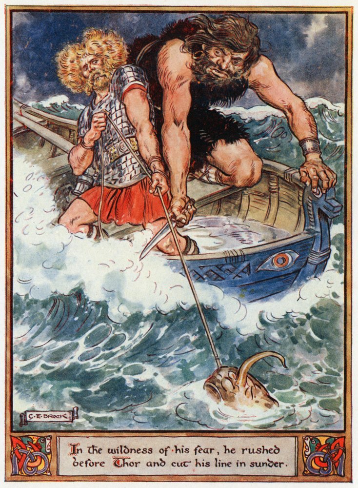 'In the Wildness of His Fear, He Rushed Before Thor and Cut His Line ...