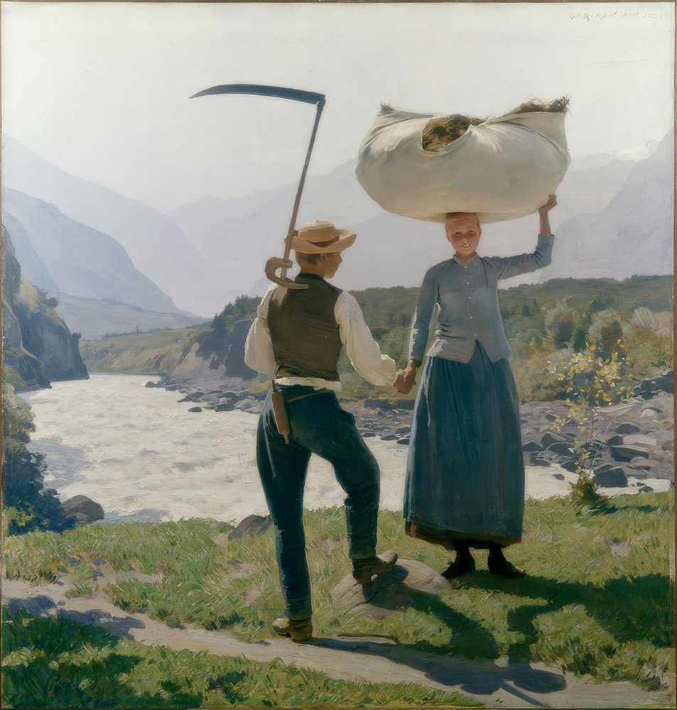 Young Peasant Couple by Charles-Alexandre Giron