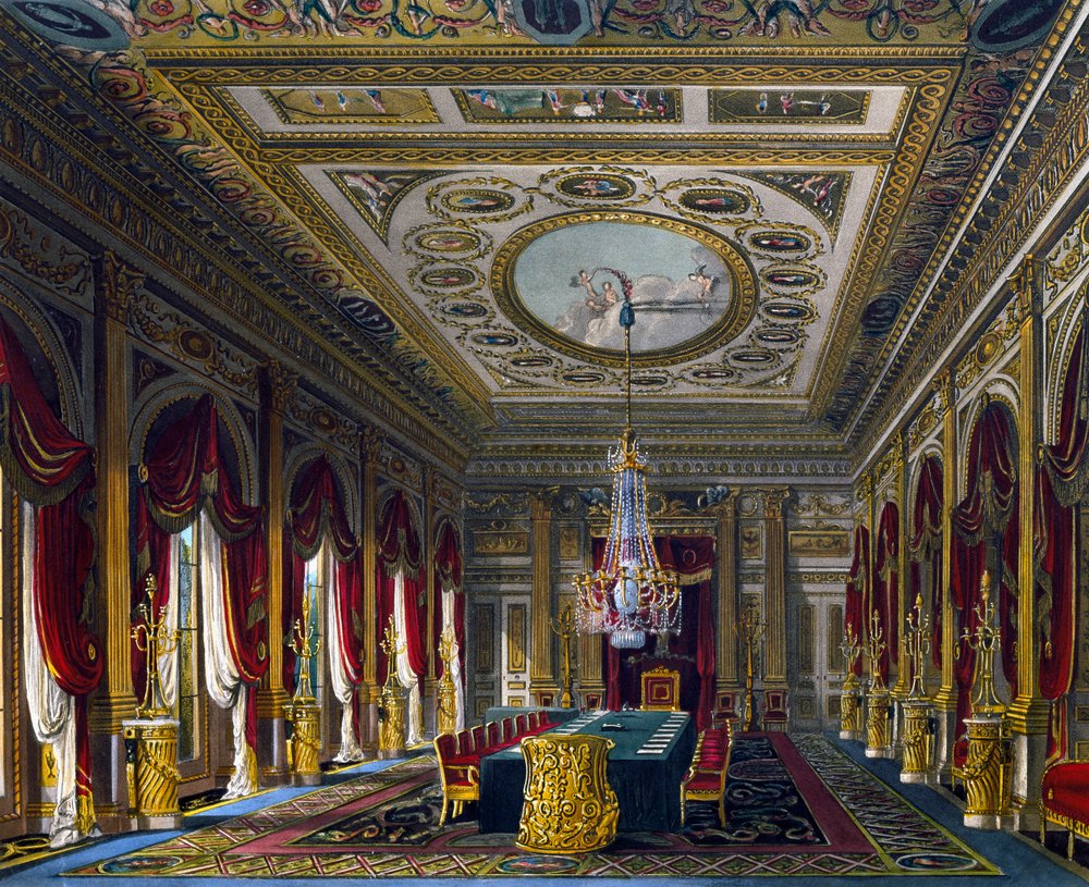Throne Room, Engraving from The History of the Royal Residences