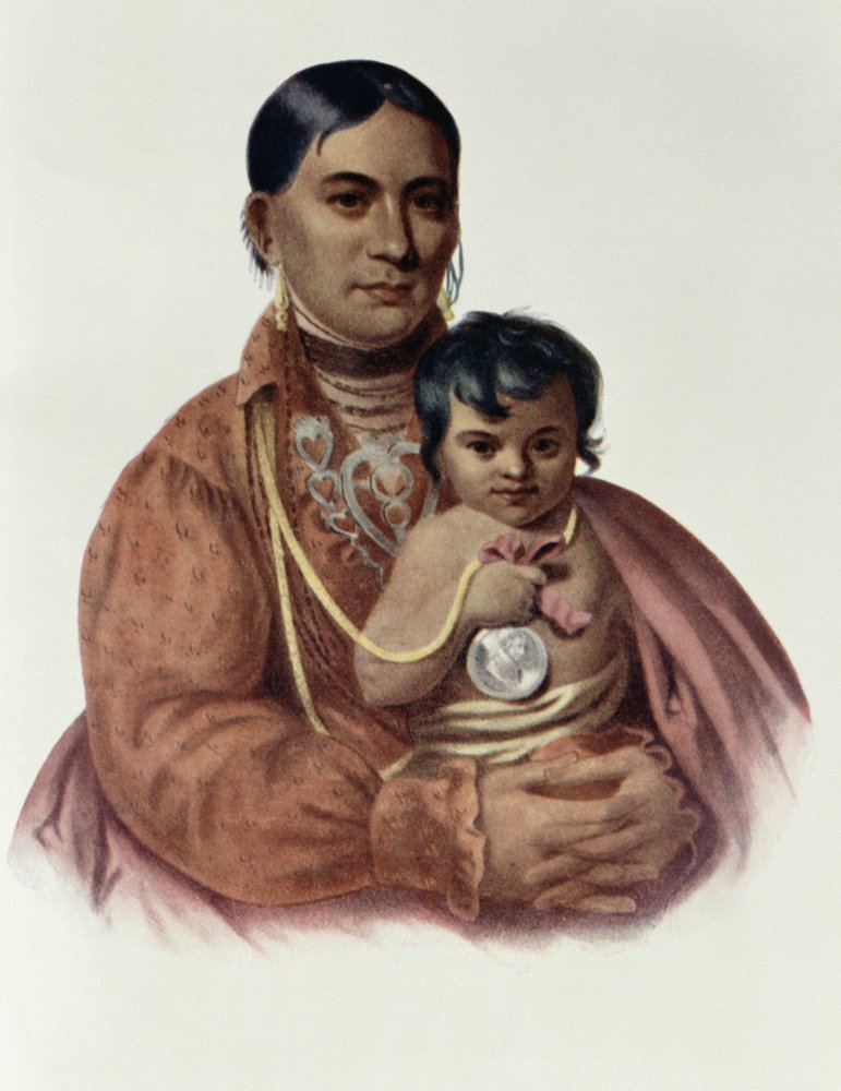 Do-Hon-Go, an Osage Woman, illustration from The Indian Tribes of North America, Vol. 1, by Thomas L. McKenney and James Hall, published by John Grant by Charles Bird King