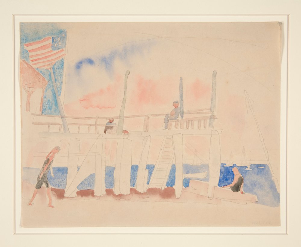 Pier with Four Figures by Charles Demuth