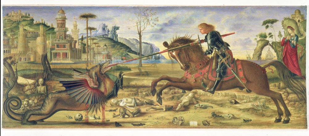 After Carpaccio - St George and the Dragon, 1885 by Charles Fairfax Murray