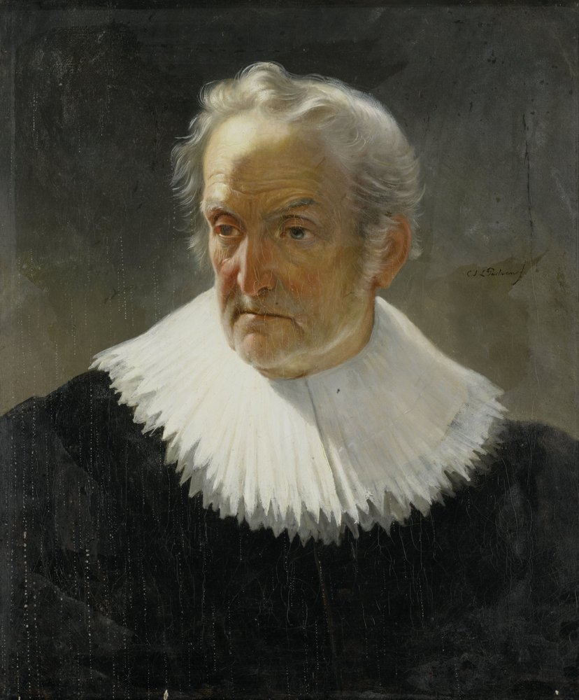 An Old Man in 17th-century Dress by Christiaan Julius Lodewyck Portman