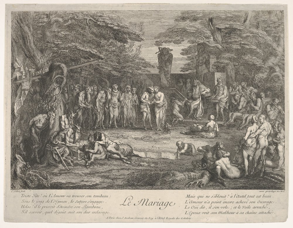 The Marriage: In a Forest, an Old Satyr Marries the Betrothed in Center