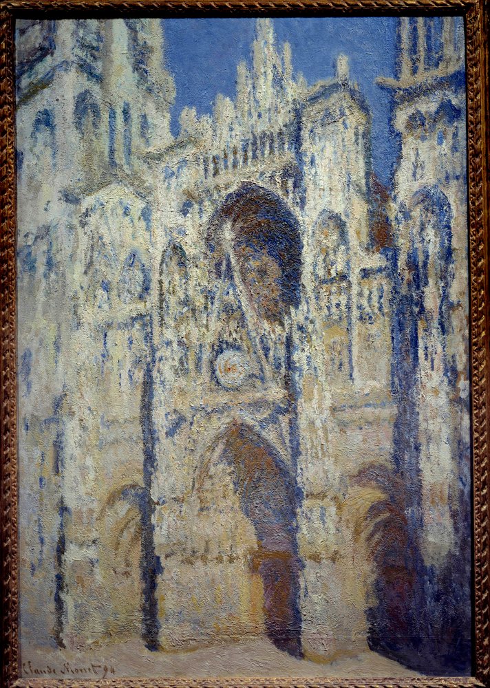 The west portal of Rouen Cathedral and Saint-Romain Tower. Full