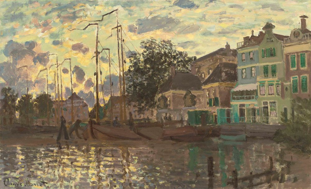 The Dam at Zaandam, Evening by Claude Monet: Fine art print