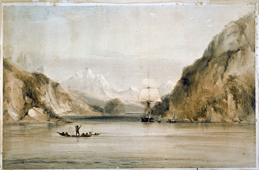 HMS Beagle in the Seaways of Tierra del Fuego by Conrad Martens