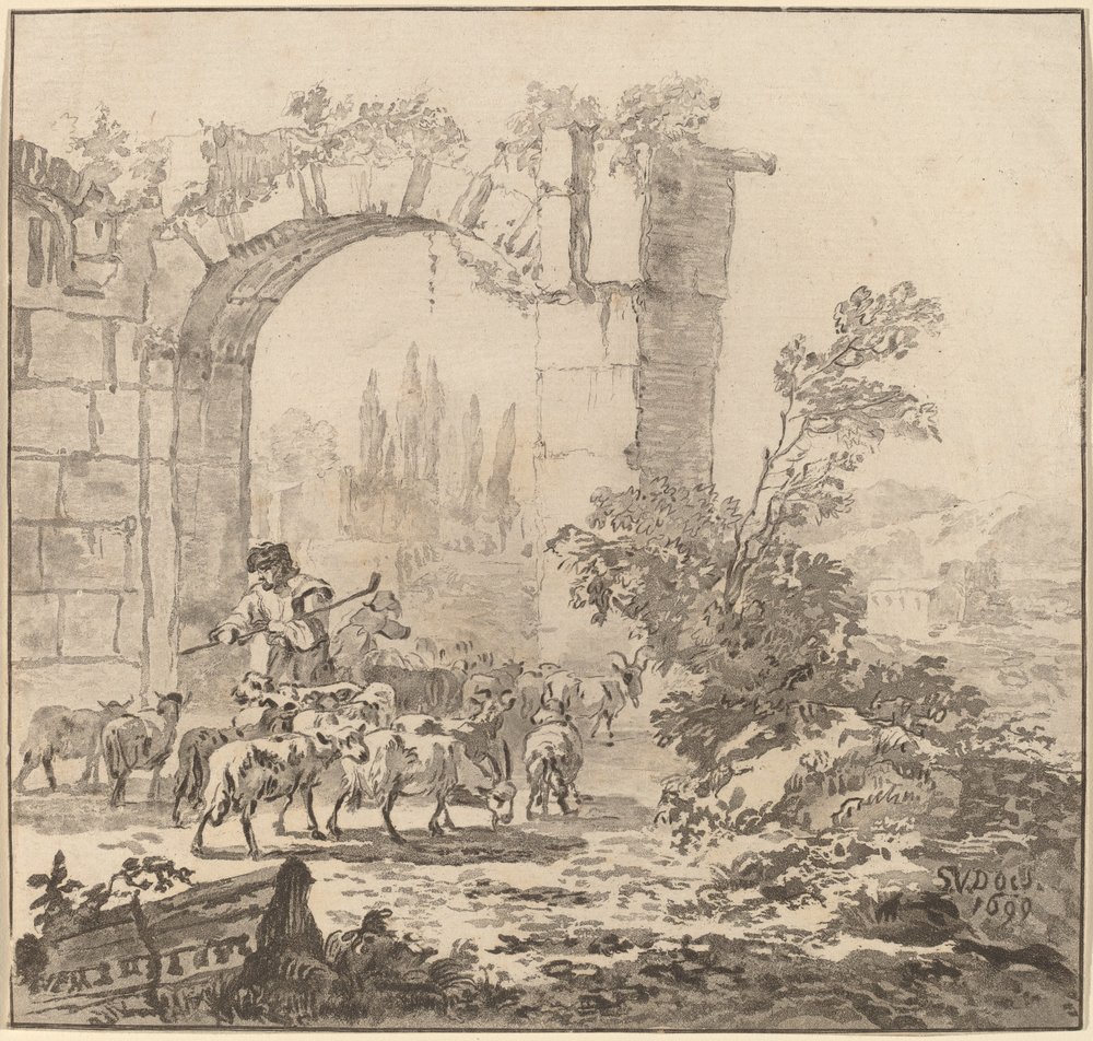Flock of Goats by Cornelis Brouwer