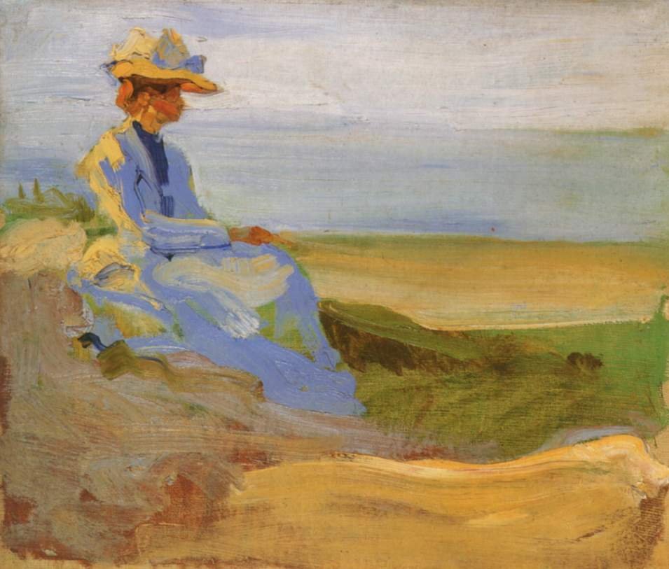 Lady Sophie Herrmann in the dunes of Binz on Rügen by Curt Herrmann
