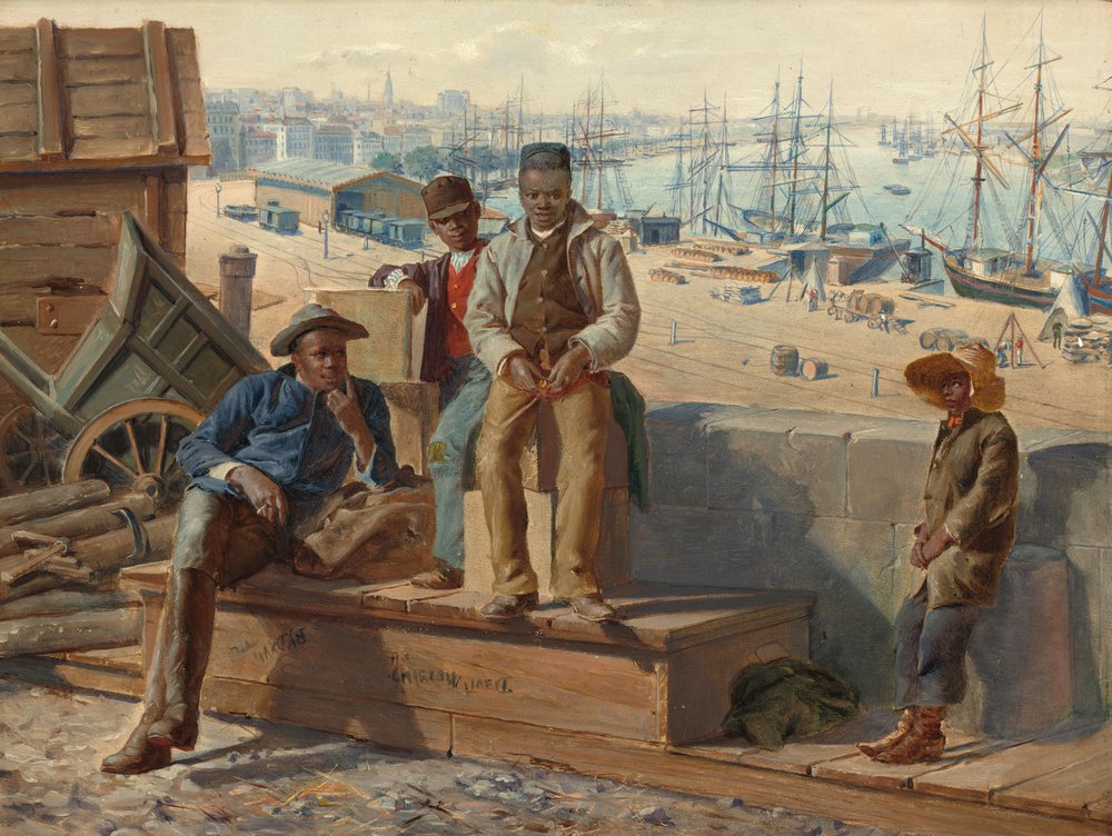 Black Boys on the Quayside, c. 1865. by David Norslup