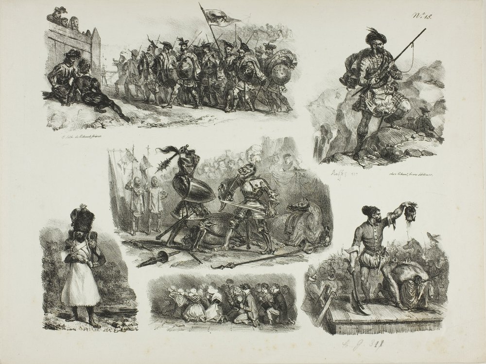 Sheet of Sketches by Denis Auguste Marie Raffet