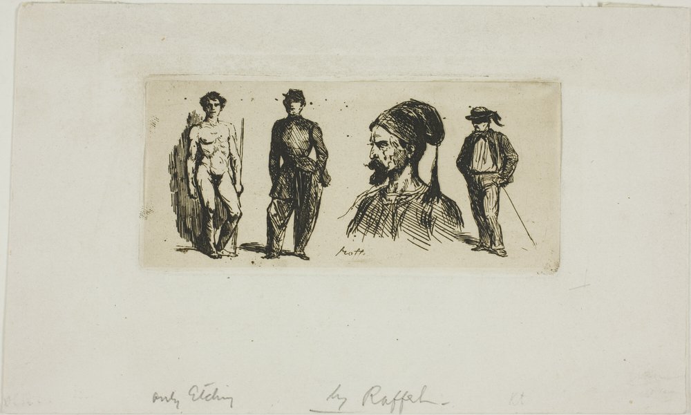 Sheet of Sketches by Denis-Auguste-Marie Raffet
