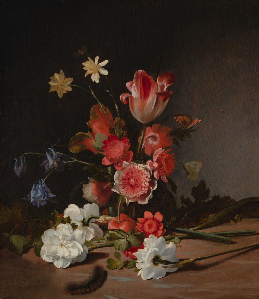 Still Life with a Bouquet in Progress by Dirck de Bray