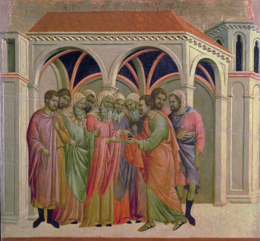 Maesta: Judas Receives Thirty Pieces of Silver