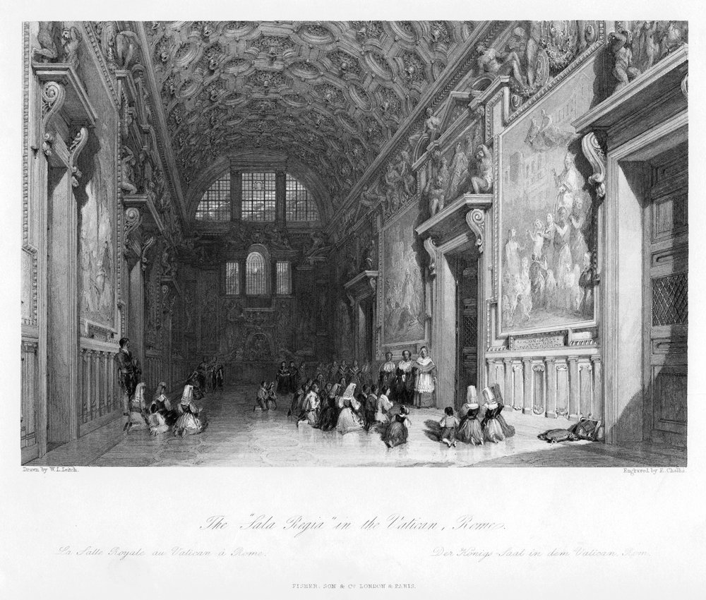 The Sala Regia in the Vatican, Rome by E. Challis