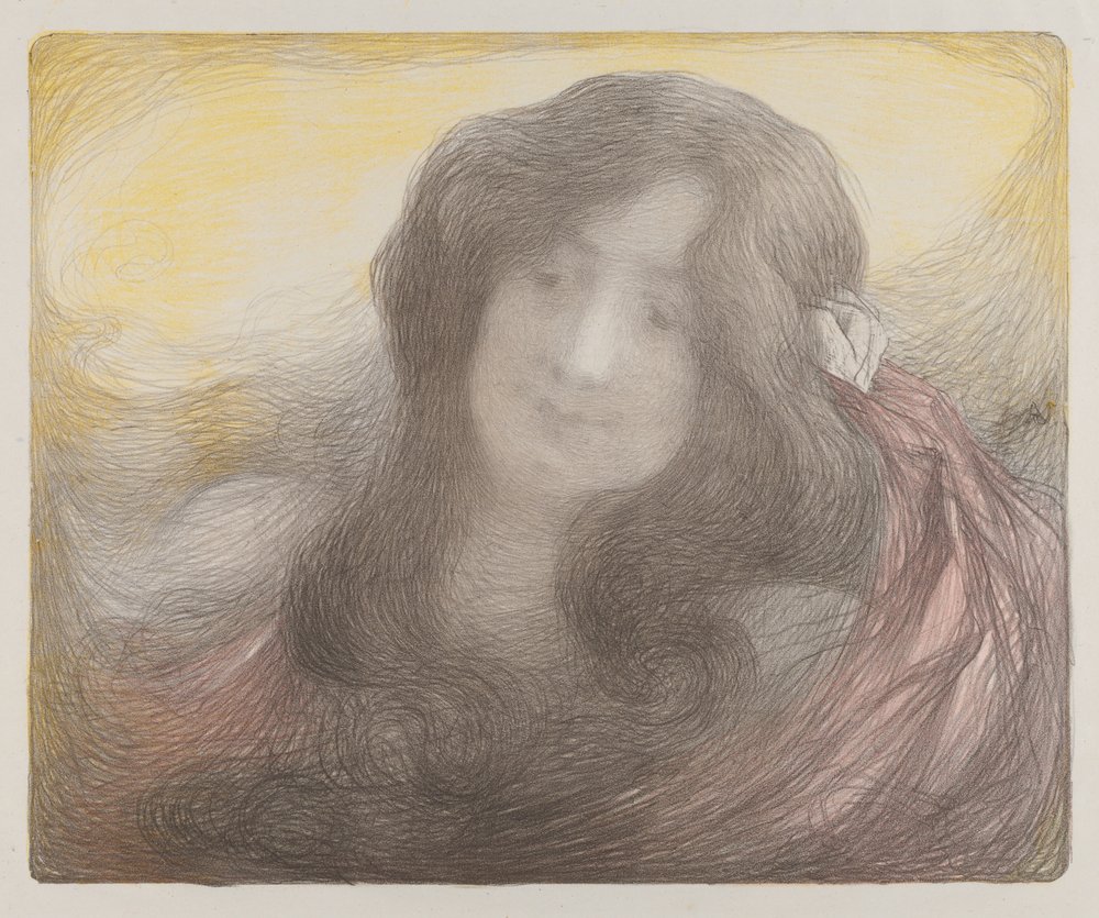 Girl with Long Hair by Edmond-François Aman-Jean