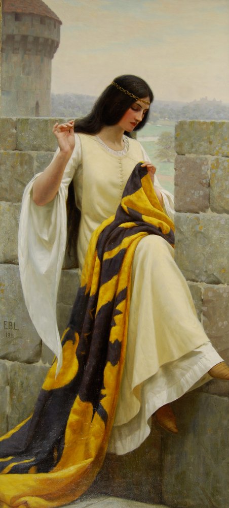 Stitching the Standard, 1911 by Edmund Blair Leighton