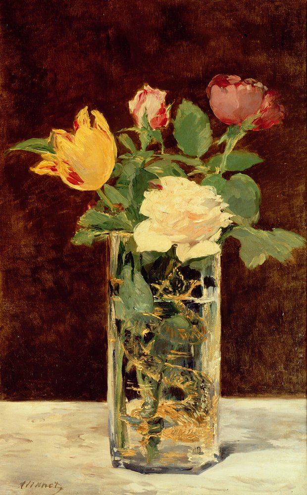 Roses and Tulips in a Vase, 1883 by Édouard Manet