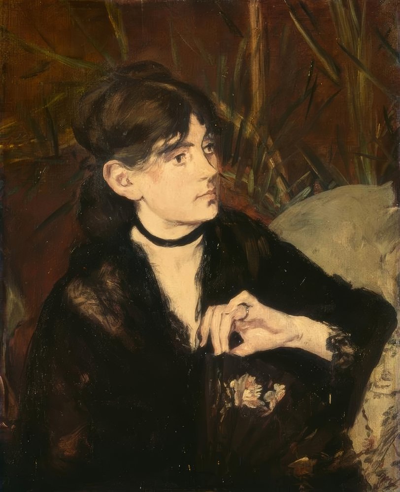 Berthe Morisot holding a fan by Édouard Manet