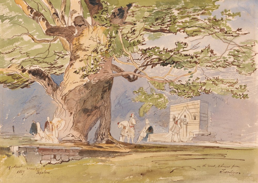 On the Road, Two Hours from Tepelene, 19 April 1857 by Edward Lear
