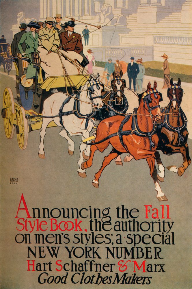A men’s fashion magazine cover for The Fall Style Book, 1911 by Edward Penfield