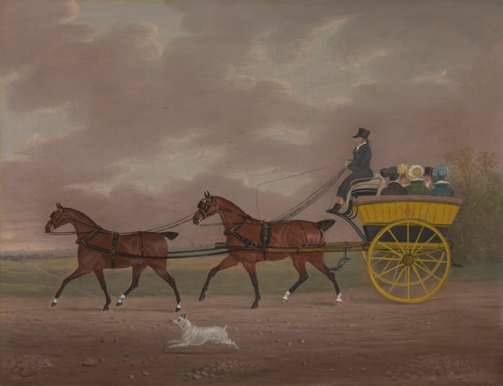 A Gentleman Driving Tandem to a Jaunting Car by Edwin W. Cooper